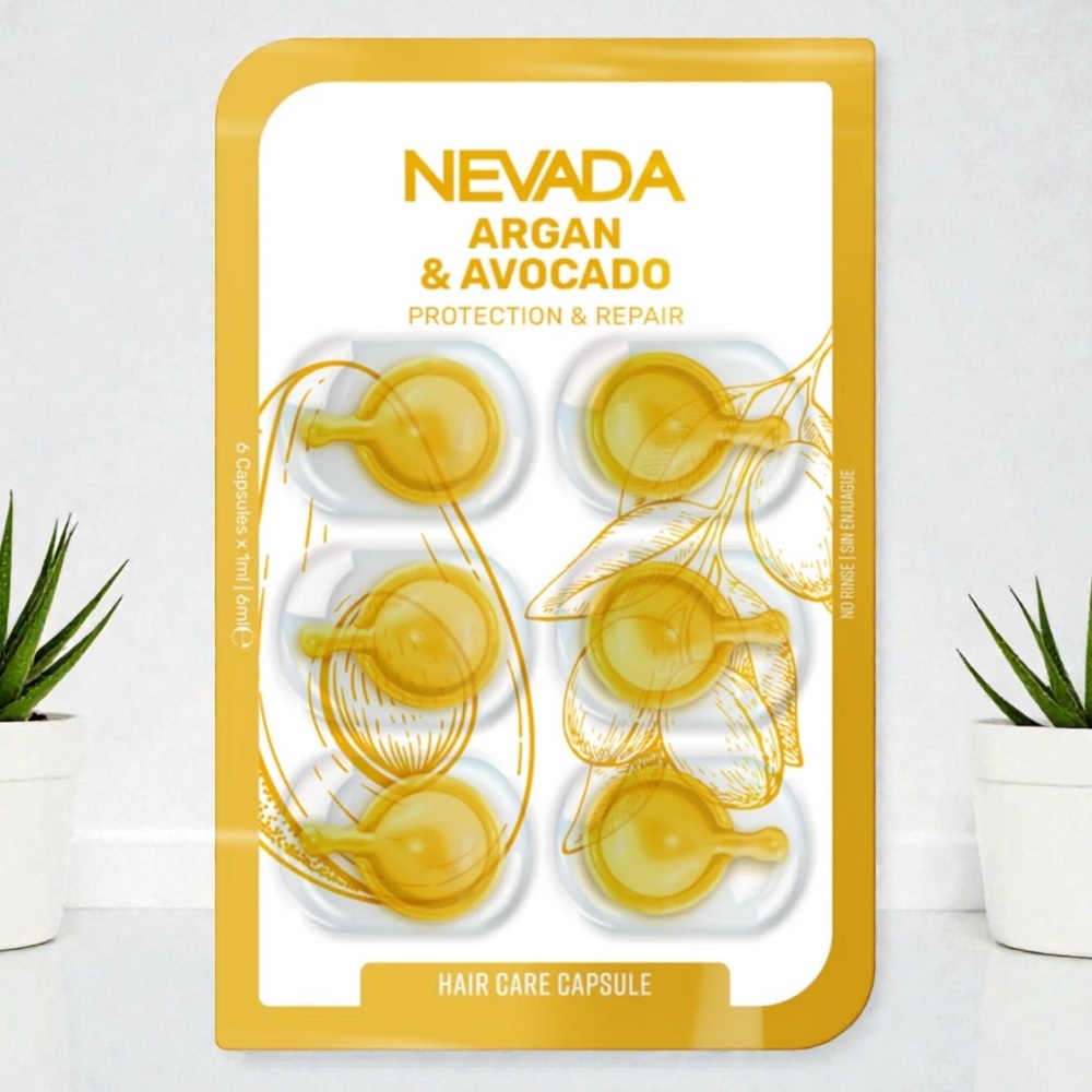 Nevada Argan & Avocado Hair Care Capsules Protect & Repair For Split Ends NEW PC
